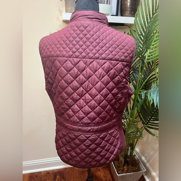 Love Tree Quilted Padded Burgundy Brown Piping Vest w/ Gold Hardware 3X - Picture 7 of 8